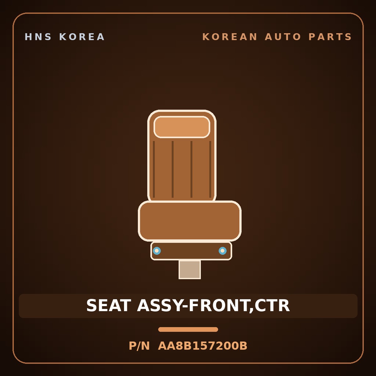 Genuine Mobis SEAT ASSY-FRONT,CTR AA8B157200B for Power Combi 1998 HNS Parts Korea