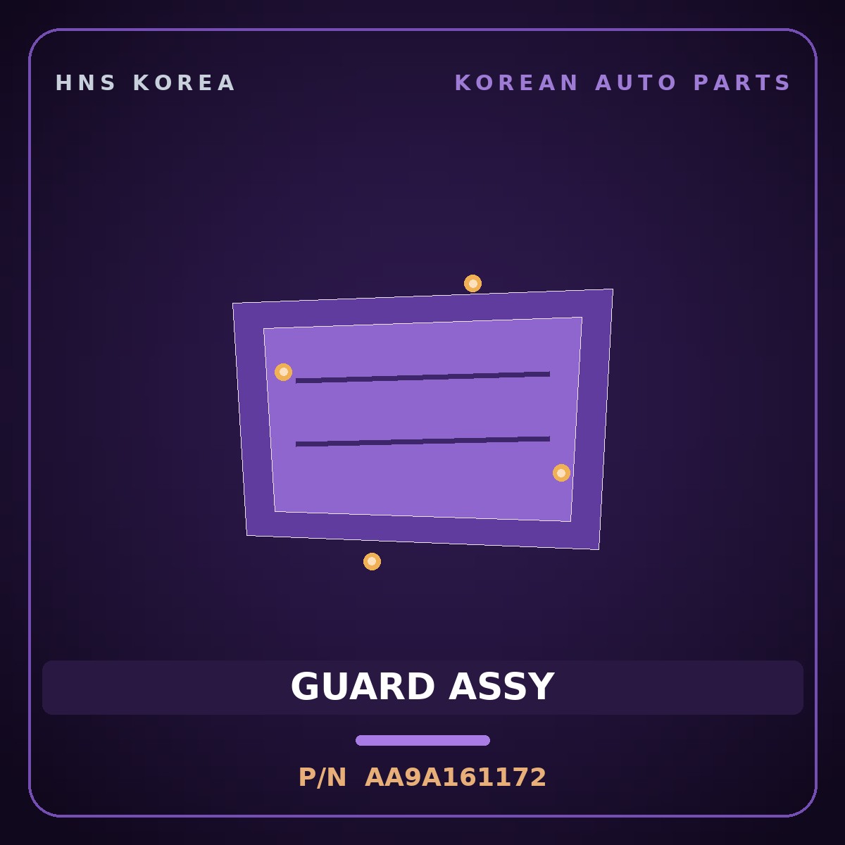 Genuine Mobis GUARD ASSY AA9A161172 for Granbird 2001 HNS Parts Korea