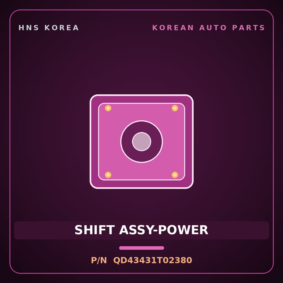 Genuine Mobis SHIFT ASSY-POWER QD43431T02380 for Express 2006 HNS Parts Korea