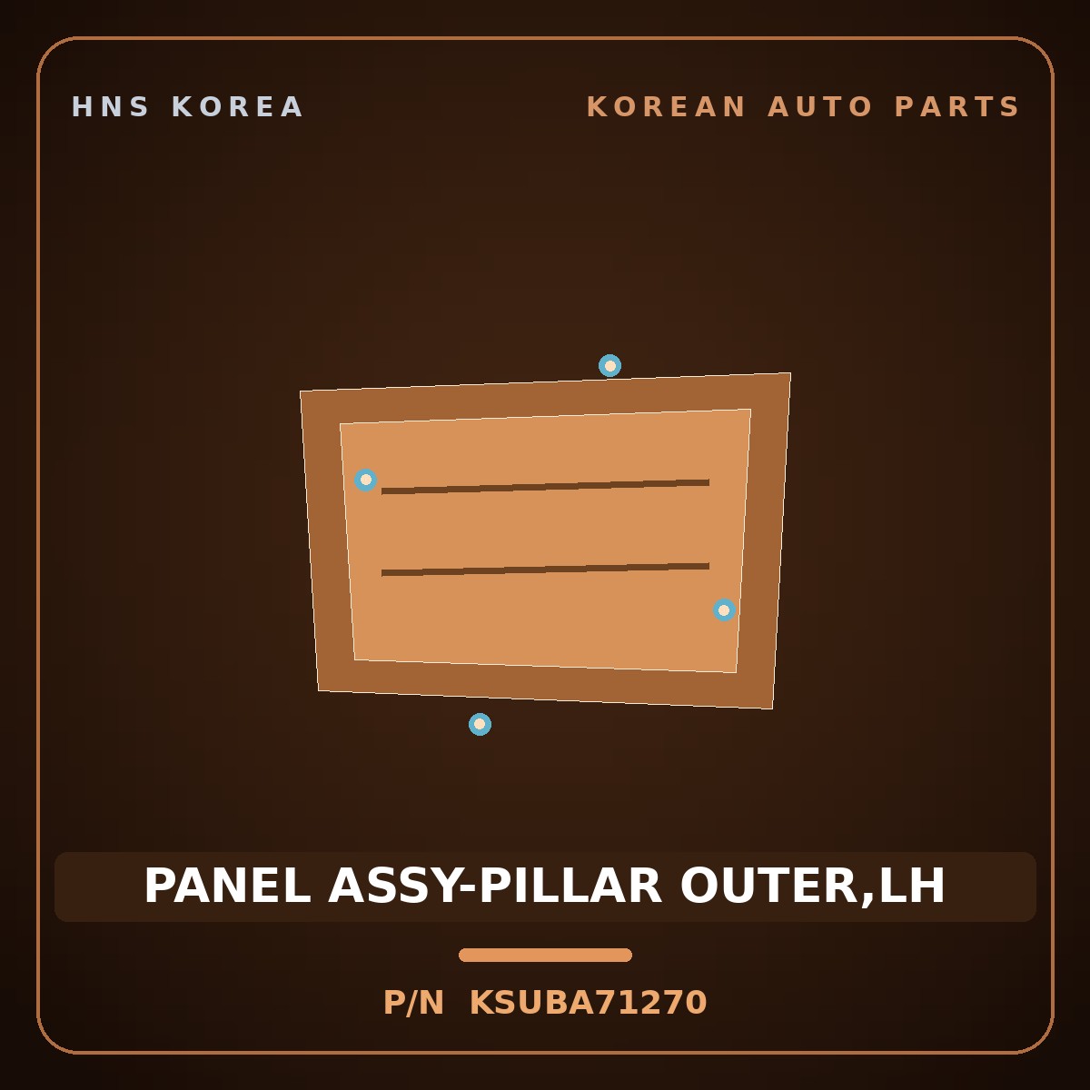 Genuine Mobis PANEL ASSY-PILLAR OUTER,LH KSUBA71270 for Cerato 1998 HNS Parts Korea