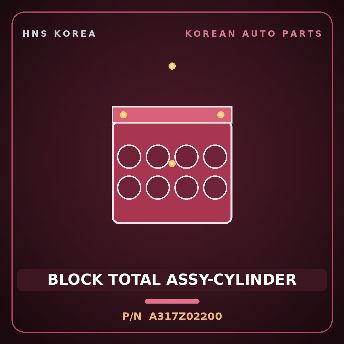 Genuine Mobis BLOCK TOTAL ASSY-CYLINDER A317Z02200 for Global 900 2003 HNS Parts Korea