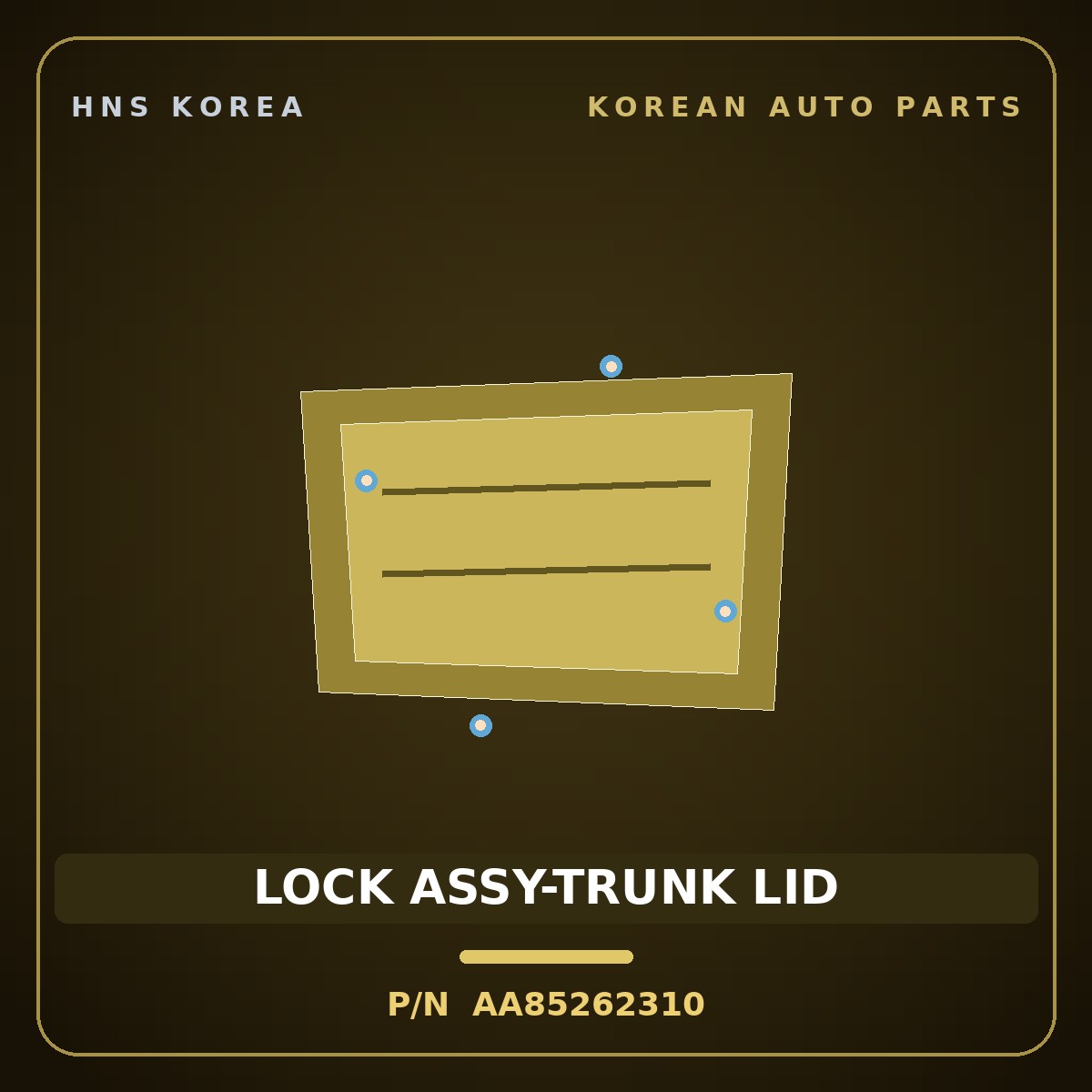 Genuine Mobis LOCK ASSY-TRUNK LID AA85262310 for Power Combi 1998 HNS Parts Korea