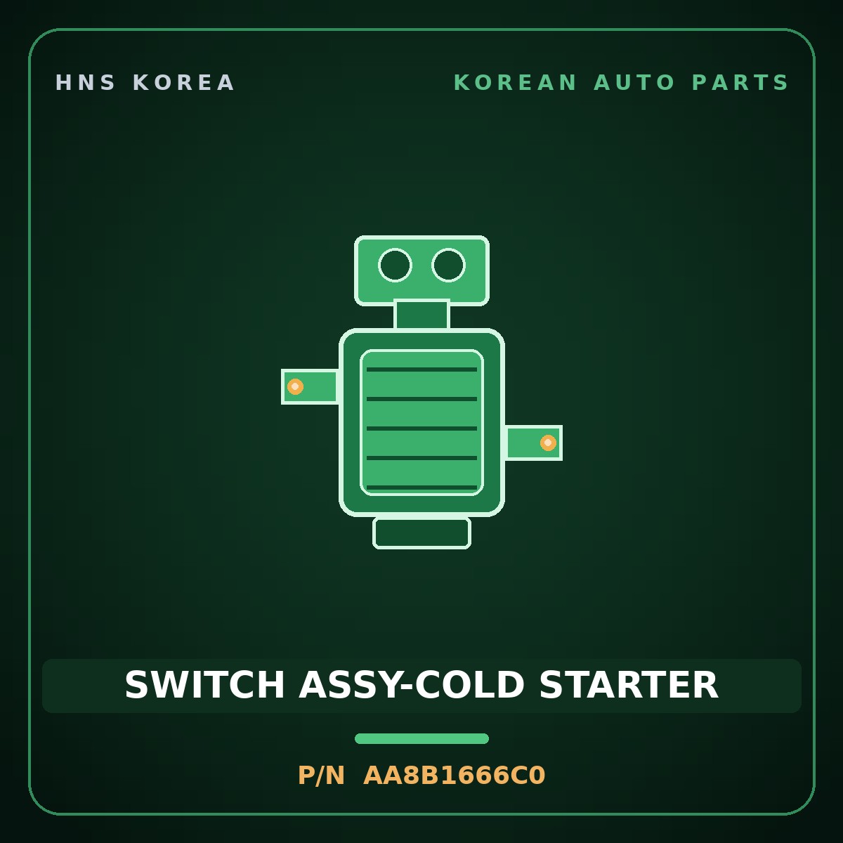 Genuine Mobis SWITCH ASSY-COLD STARTER AA8B1666C0 for Power Combi 1998 HNS Parts Korea