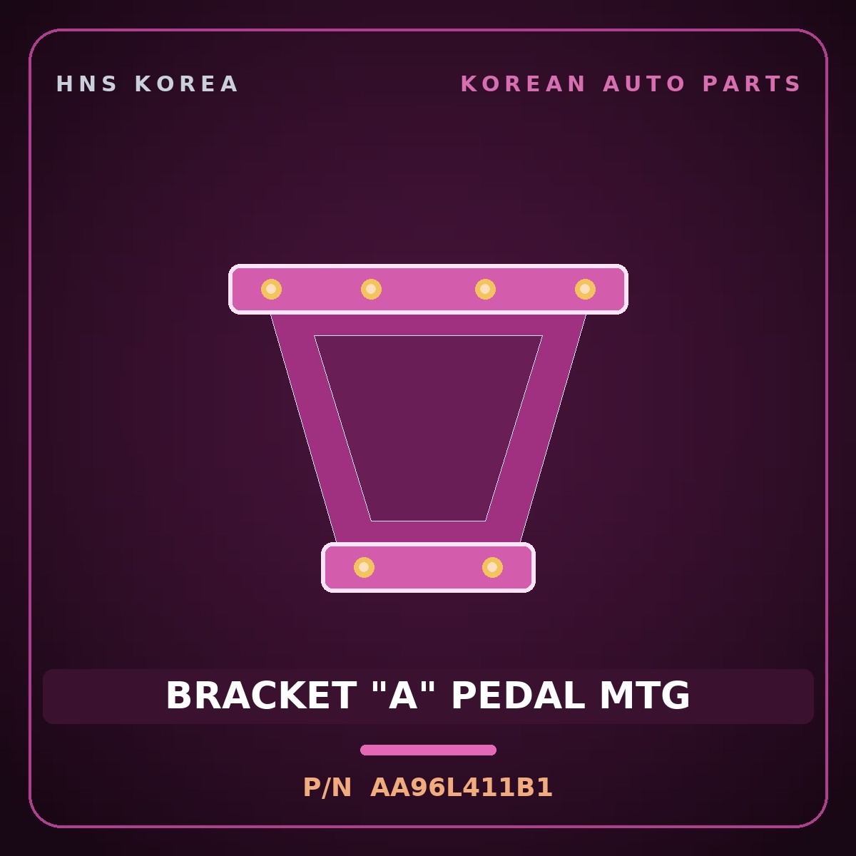Genuine Mobis BRACKET "A" PEDAL MTG AA96L411B1 for Granbird 2001 HNS Parts Korea