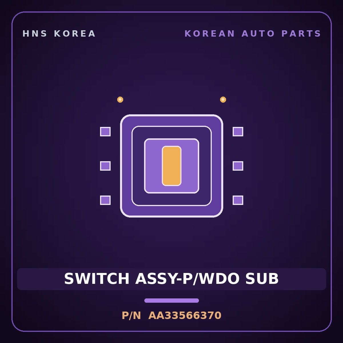 Genuine Mobis SWITCH ASSY-P/WDO SUB AA33566370 for Retona 1999 HNS Parts Korea