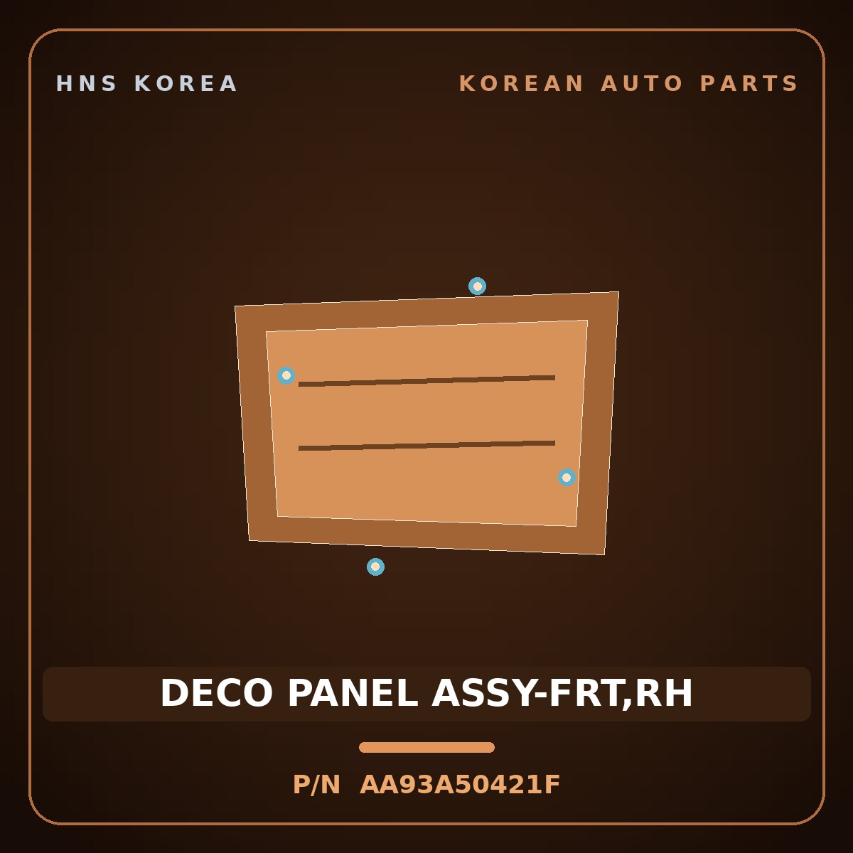 Genuine Mobis DECO PANEL ASSY-FRT,RH AA93A50421F for Granbird 2001 HNS Parts Korea