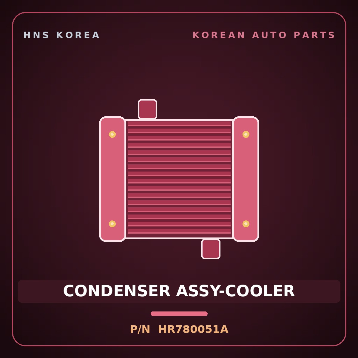 Genuine Mobis CONDENSER ASSY-COOLER HR780051A for Galloper 1990 HNS Parts Korea