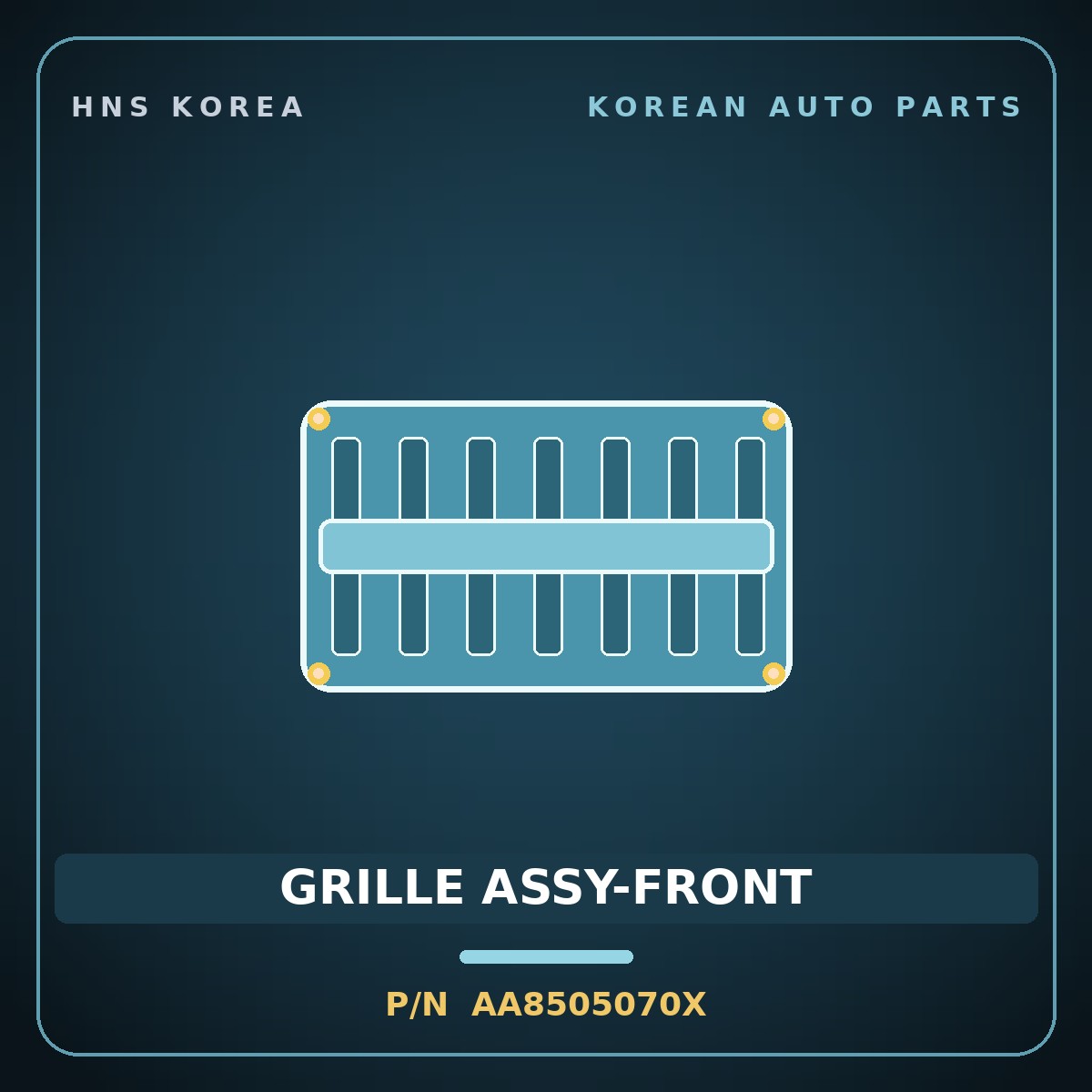 Genuine Mobis GRILLE ASSY-FRONT AA8505070X for Power Combi 1998 HNS Parts Korea
