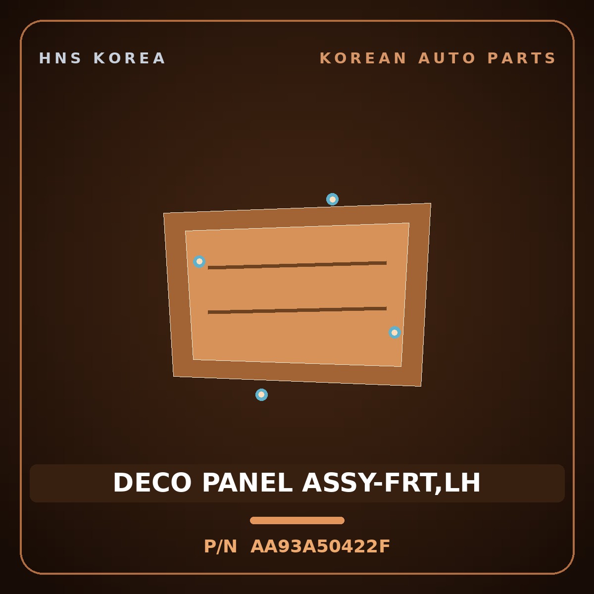 Genuine Mobis DECO PANEL ASSY-FRT,LH AA93A50422F for Granbird 2001 HNS Parts Korea
