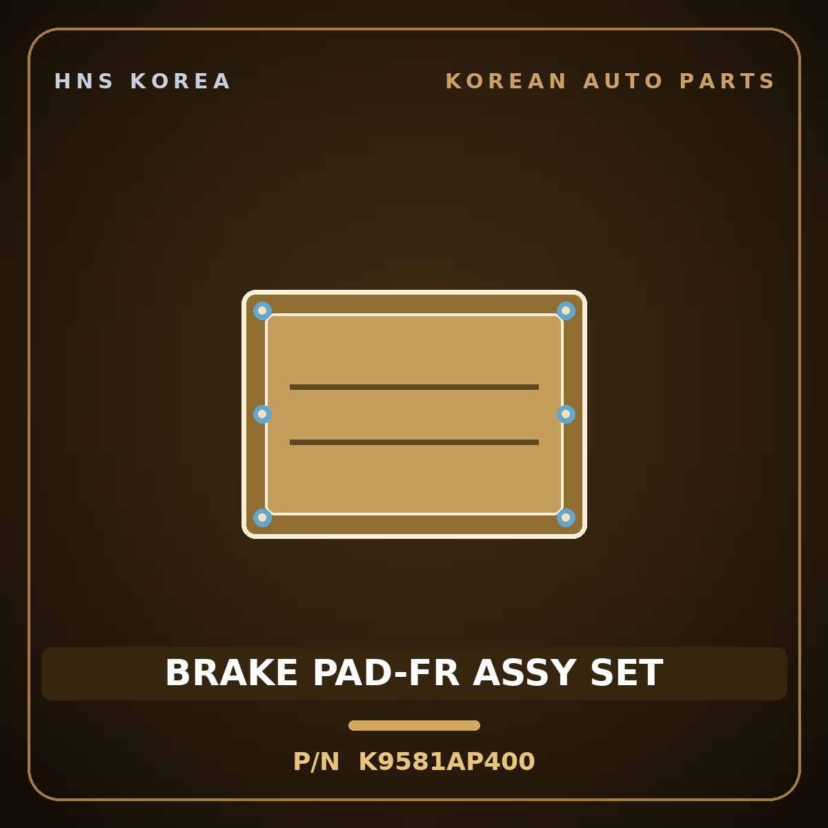 Genuine Mobis BRAKE PAD-FR ASSY SET K9581AP400 for Avante 2018 HNS Parts Korea