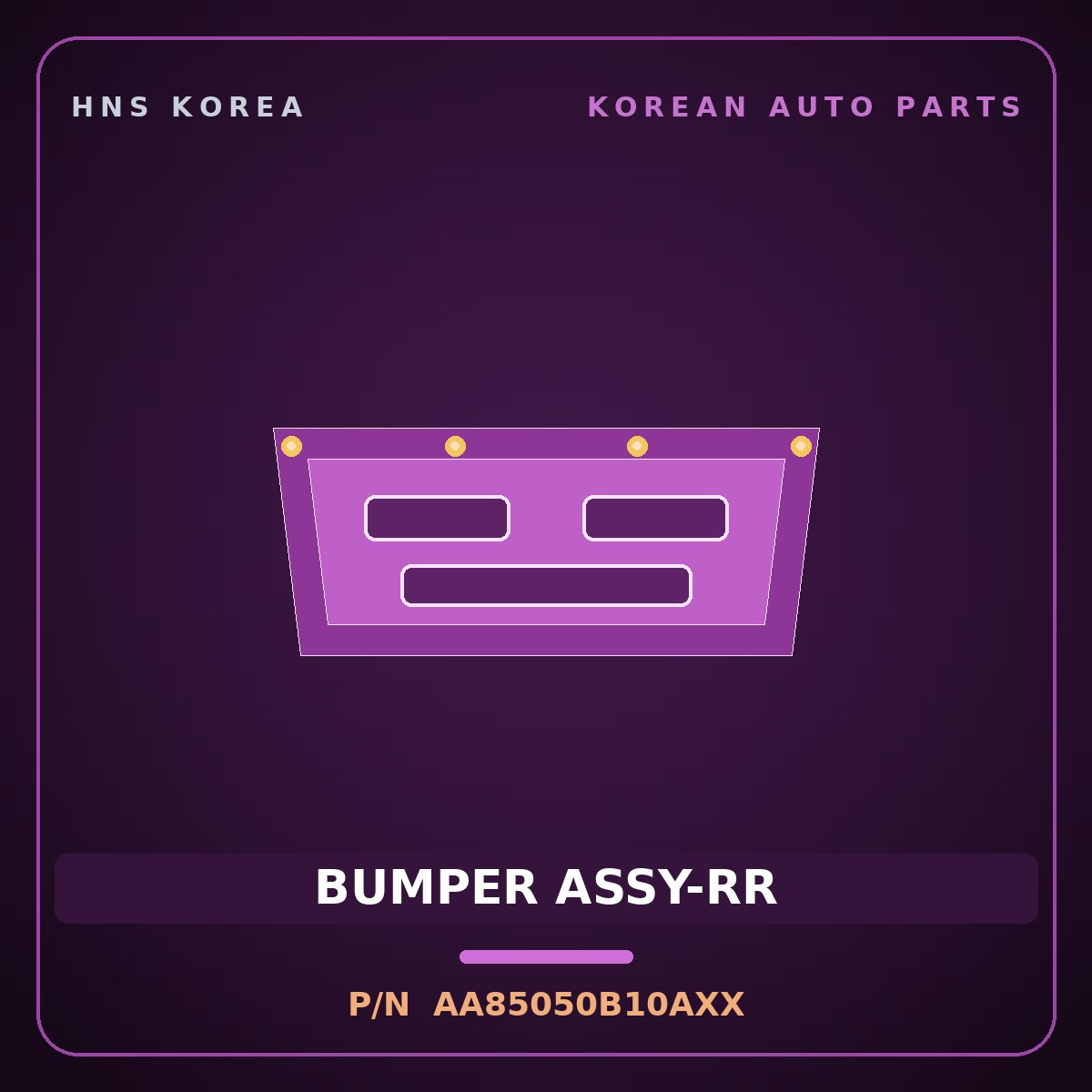 Genuine Mobis BUMPER ASSY-RR AA85050B10AXX for Power Combi 1998 HNS Parts Korea
