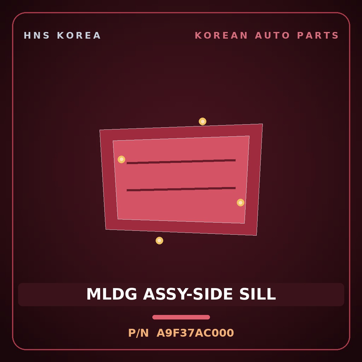 Genuine Mobis MLDG ASSY-SIDE SILL A9F37AC000 for Carnival 2014 HNS Parts Korea