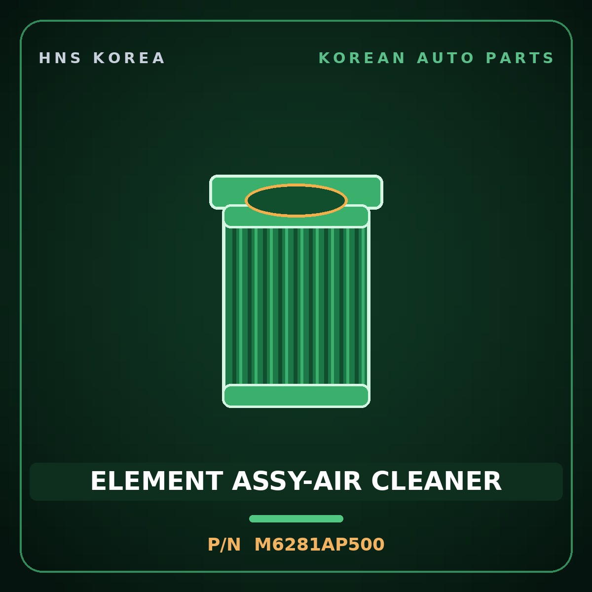 Genuine Mobis ELEMENT ASSY-AIR CLEANER M6281AP500 for Elantra 2017 HNS Parts Korea