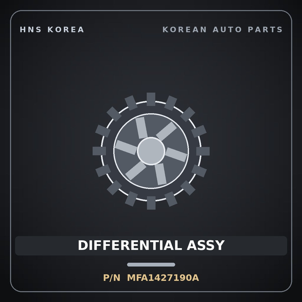 Genuine Mobis DIFFERENTIAL ASSY MFA1427190A for Carens 1997 HNS Parts Korea