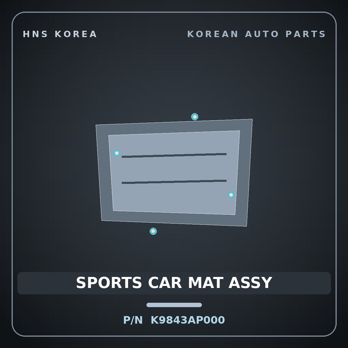 Genuine Mobis SPORTS CAR MAT ASSY K9843AP000 for Veloster 2018 HNS Parts Korea