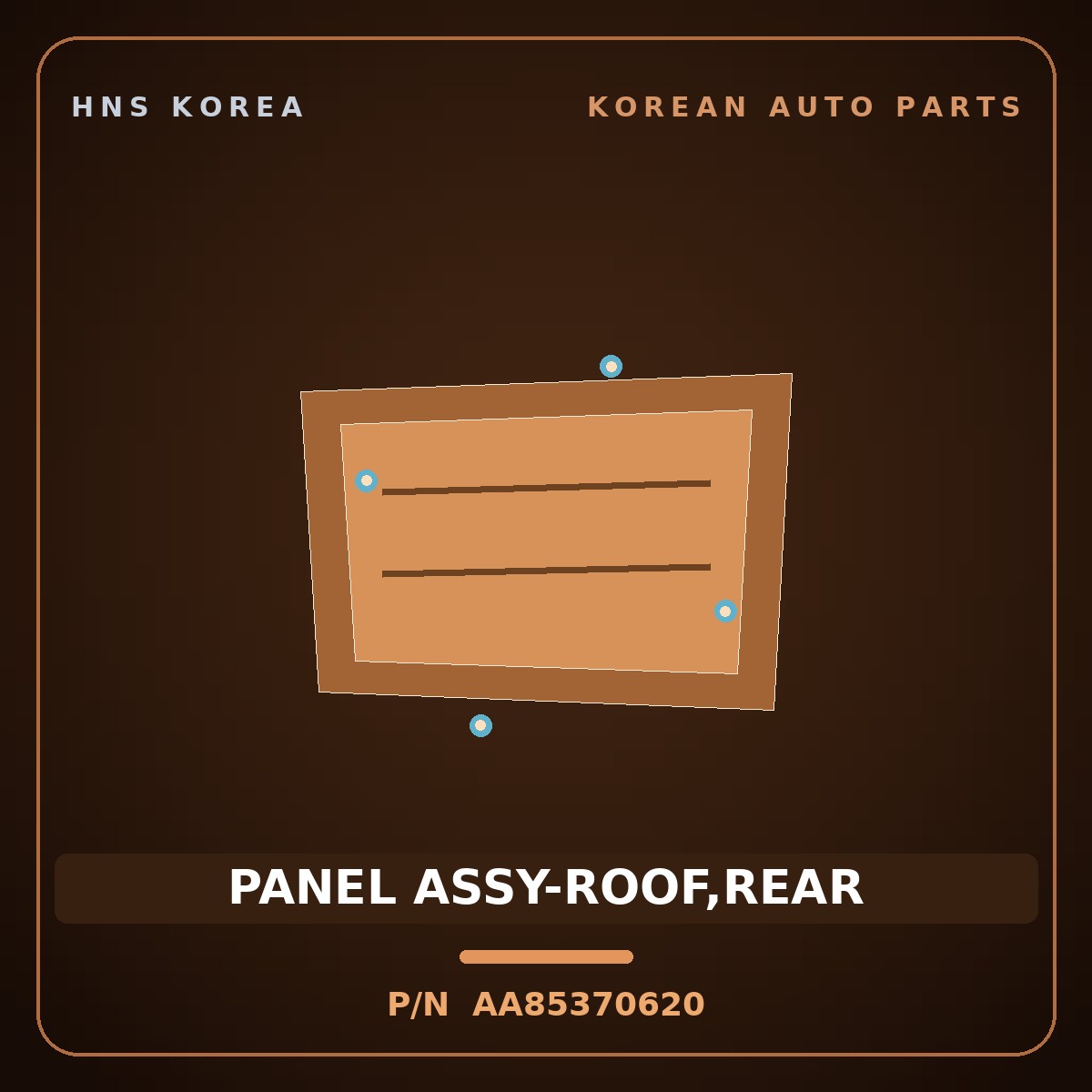 Genuine Mobis PANEL ASSY-ROOF,REAR AA85370620 for Power Combi 1998 HNS Parts Korea