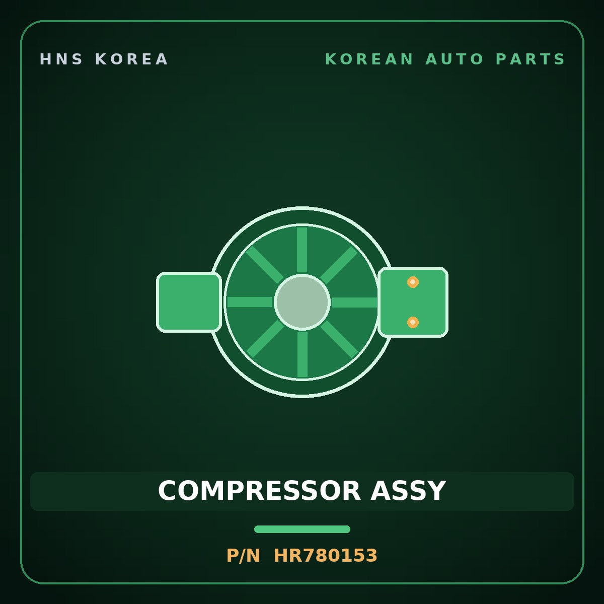 Genuine Mobis COMPRESSOR ASSY HR780153 for Galloper 1990 HNS Parts Korea