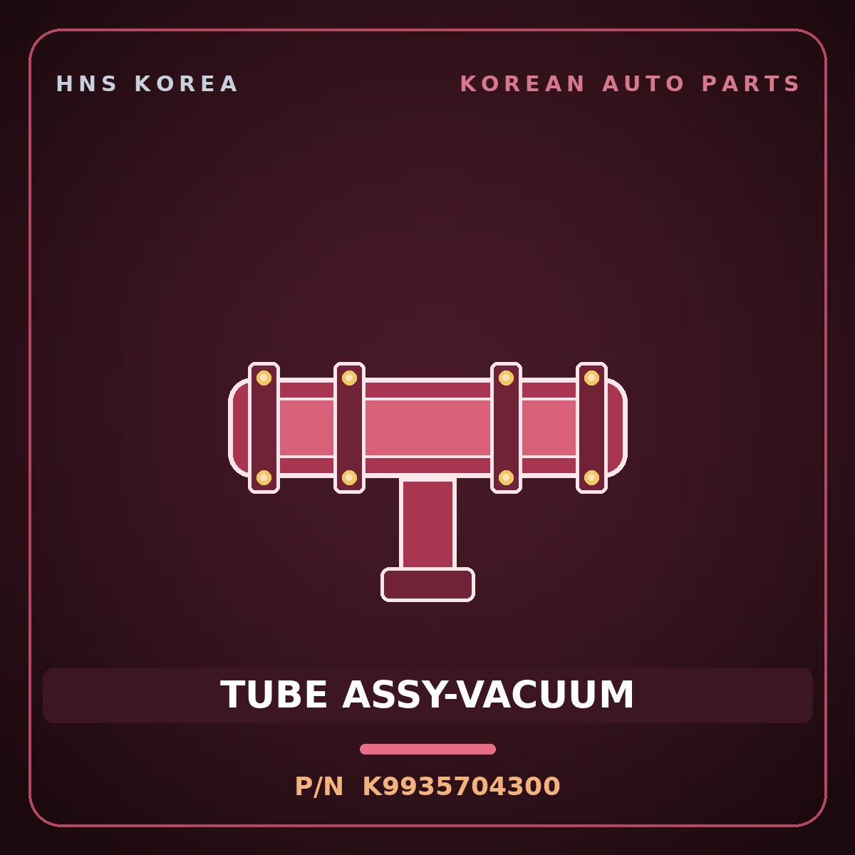 Genuine Mobis TUBE ASSY-VACUUM K9935704300 for Carnival 1997 HNS Parts Korea