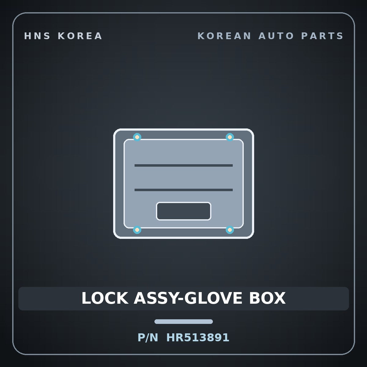Genuine Mobis LOCK ASSY-GLOVE BOX HR513891 for Galloper 1990 HNS Parts Korea