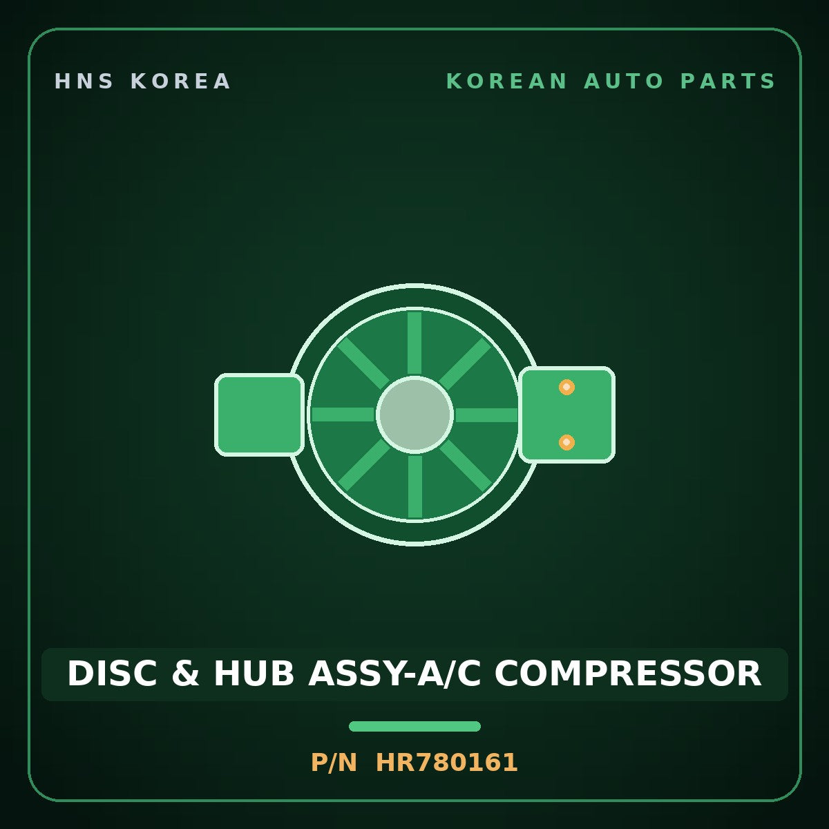 Genuine Mobis DISC & HUB ASSY-A/C COMPRESSOR HR780161 for Galloper 1990 HNS Parts Korea