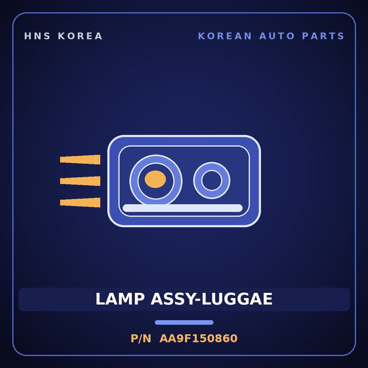 Genuine Mobis LAMP ASSY-LUGGAE AA9F150860 for Granbird 2001 HNS Parts Korea
