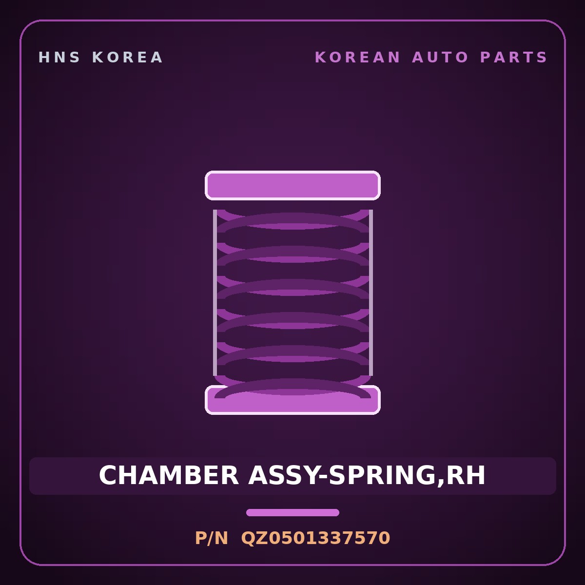 Genuine Mobis CHAMBER ASSY-SPRING,RH QZ0501337570 for Elec City 2019 HNS Parts Korea