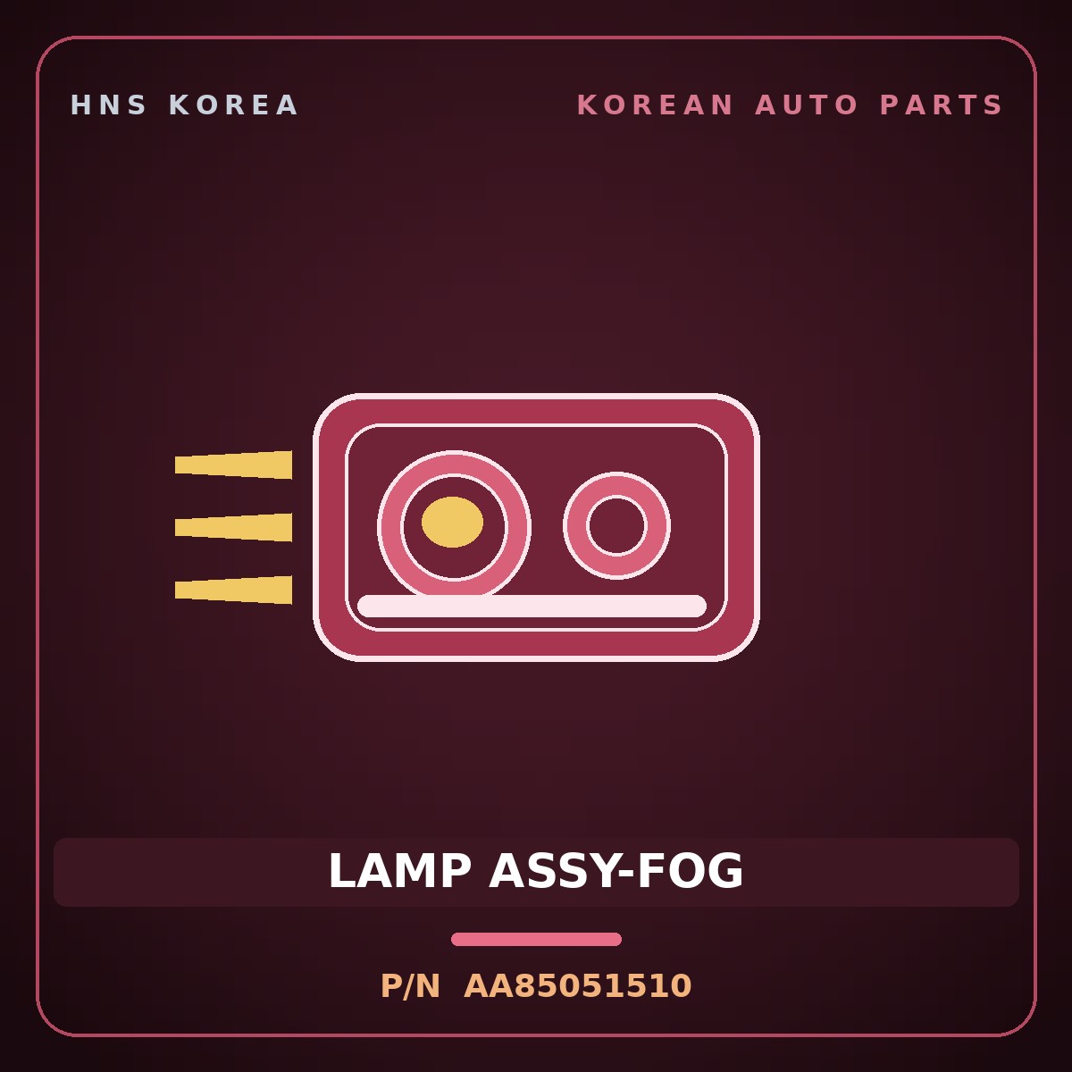 Genuine Mobis LAMP ASSY-FOG AA85051510 for Power Combi 1998 HNS Parts Korea
