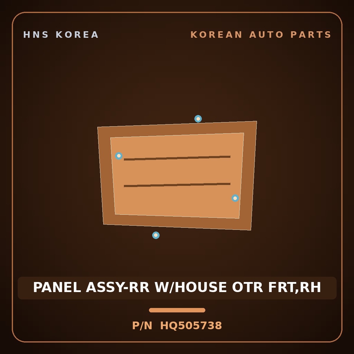 Genuine Mobis PANEL ASSY-RR W/HOUSE OTR FRT,RH HQ505738 for Galloper 1990 HNS Parts Korea