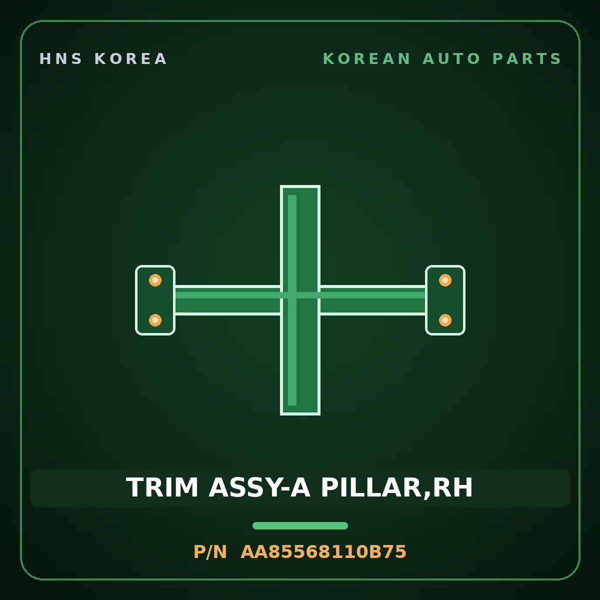 Genuine Mobis TRIM ASSY-A PILLAR,RH AA85568110B75 for Power Combi 1998 HNS Parts Korea