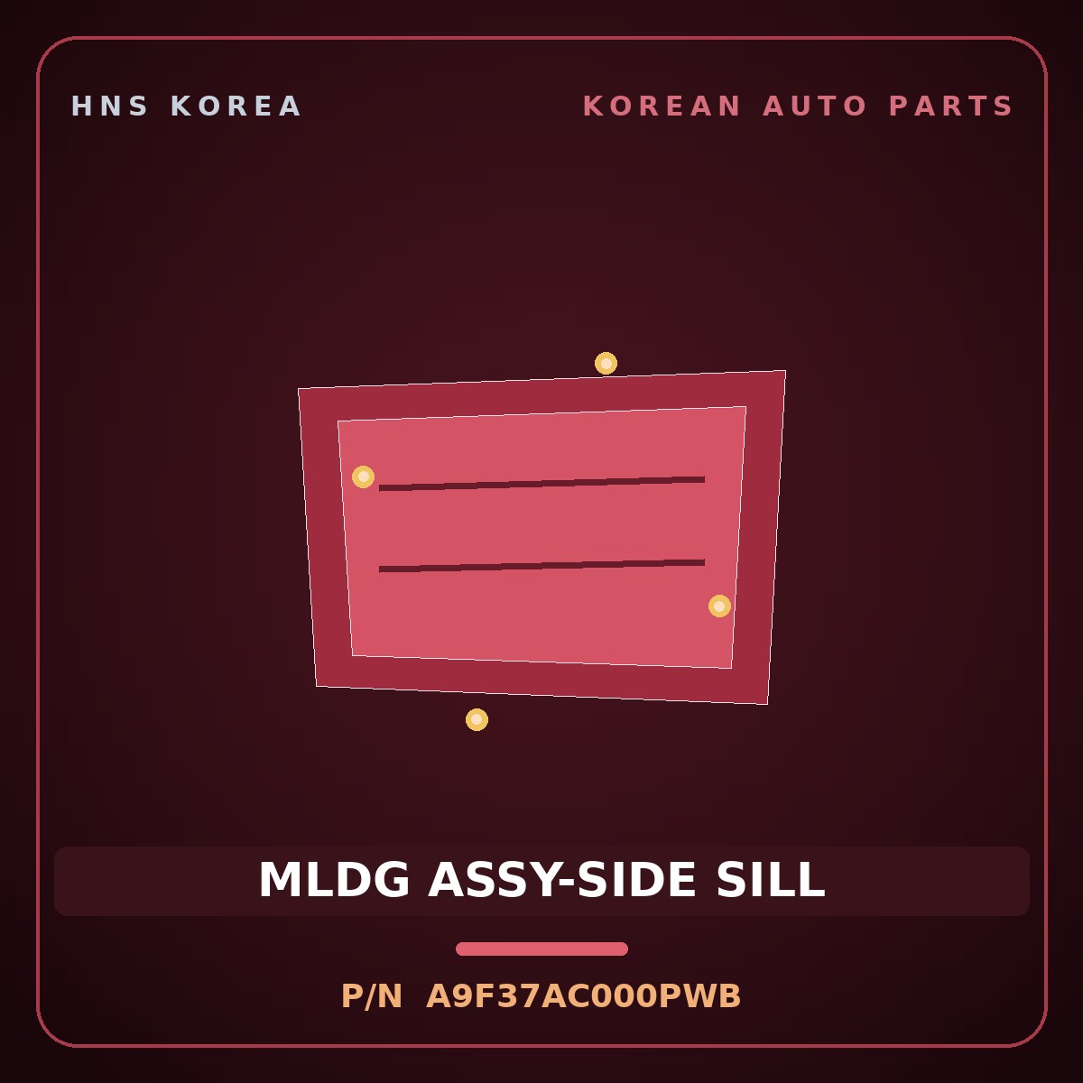 Genuine Mobis MLDG ASSY-SIDE SILL A9F37AC000PWB for Carnival 2014 HNS Parts Korea