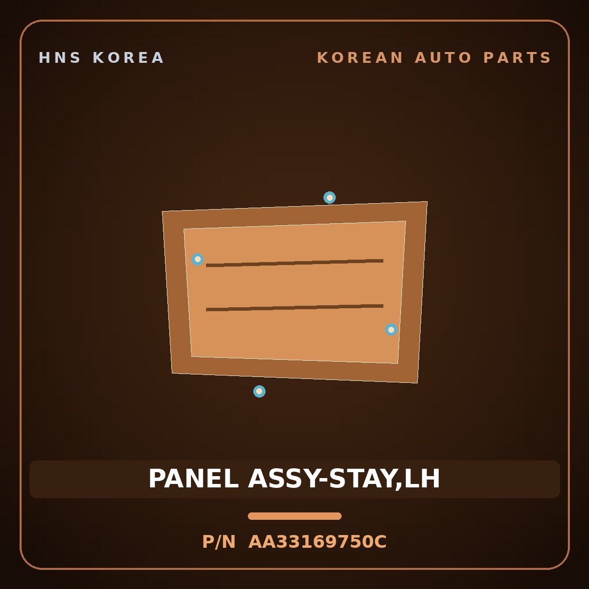 Genuine Mobis PANEL ASSY-STAY,LH AA33169750C for Retona 1999 HNS Parts Korea