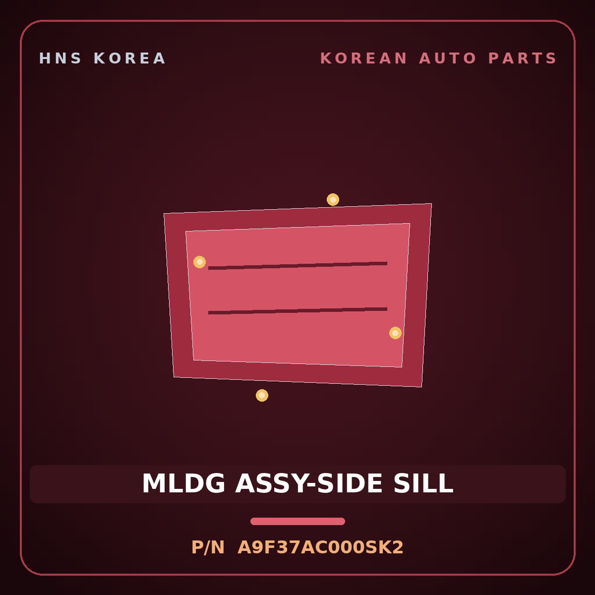 Genuine Mobis MLDG ASSY-SIDE SILL A9F37AC000SK2 for Carnival 2014 HNS Parts Korea