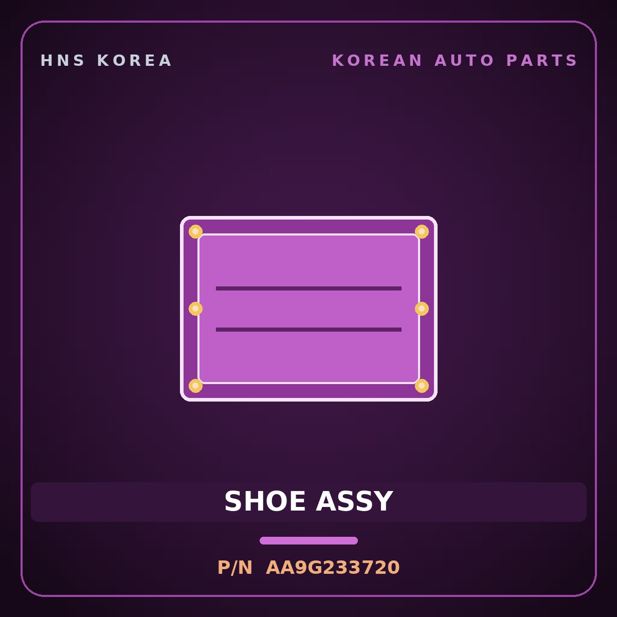 Genuine Mobis SHOE ASSY AA9G233720 for Granbird 2001 HNS Parts Korea