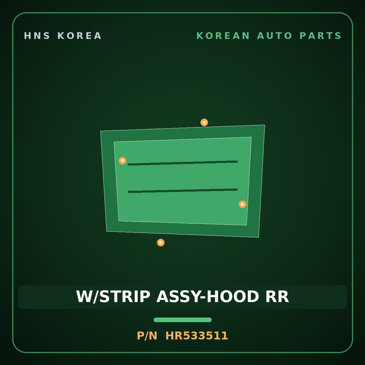 Genuine Mobis W/STRIP ASSY-HOOD RR HR533511 for Galloper 1990 HNS Parts Korea