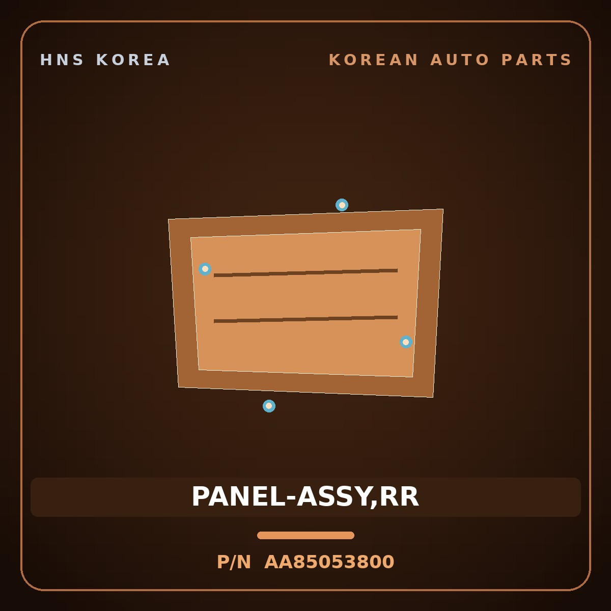 Genuine Mobis PANEL-ASSY,RR AA85053800 for Power Combi 1998 HNS Parts Korea