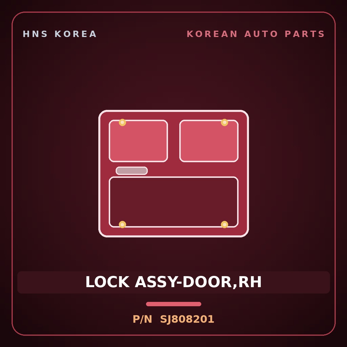 Genuine Mobis LOCK ASSY-DOOR,RH SJ808201 for Galloper 1990 HNS Parts Korea