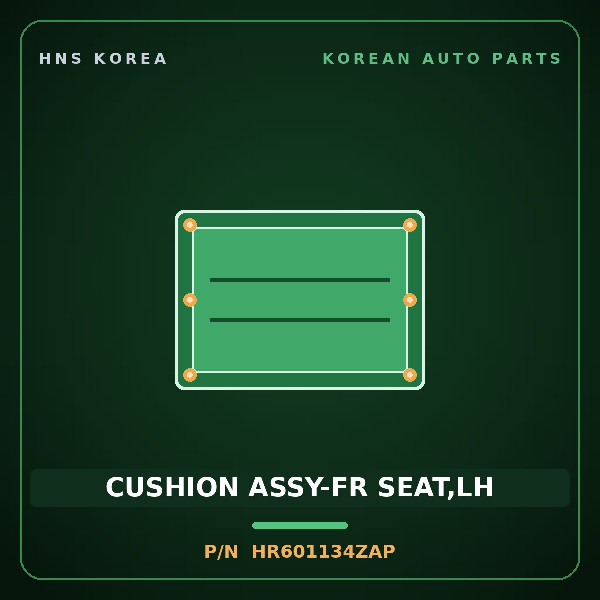 Genuine Mobis CUSHION ASSY-FR SEAT,LH HR601134ZAP for Galloper 1990 HNS Parts Korea