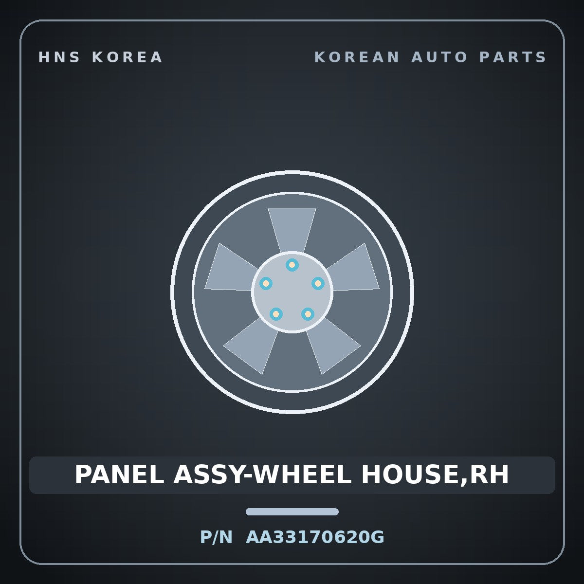 Genuine Mobis PANEL ASSY-WHEEL HOUSE,RH AA33170620G for Retona 1999 HNS Parts Korea