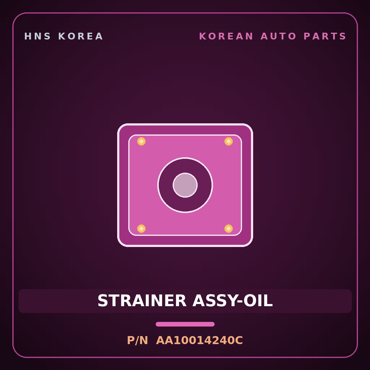 Genuine Mobis STRAINER ASSY-OIL AA10014240C for Towner 2000 HNS Parts Korea
