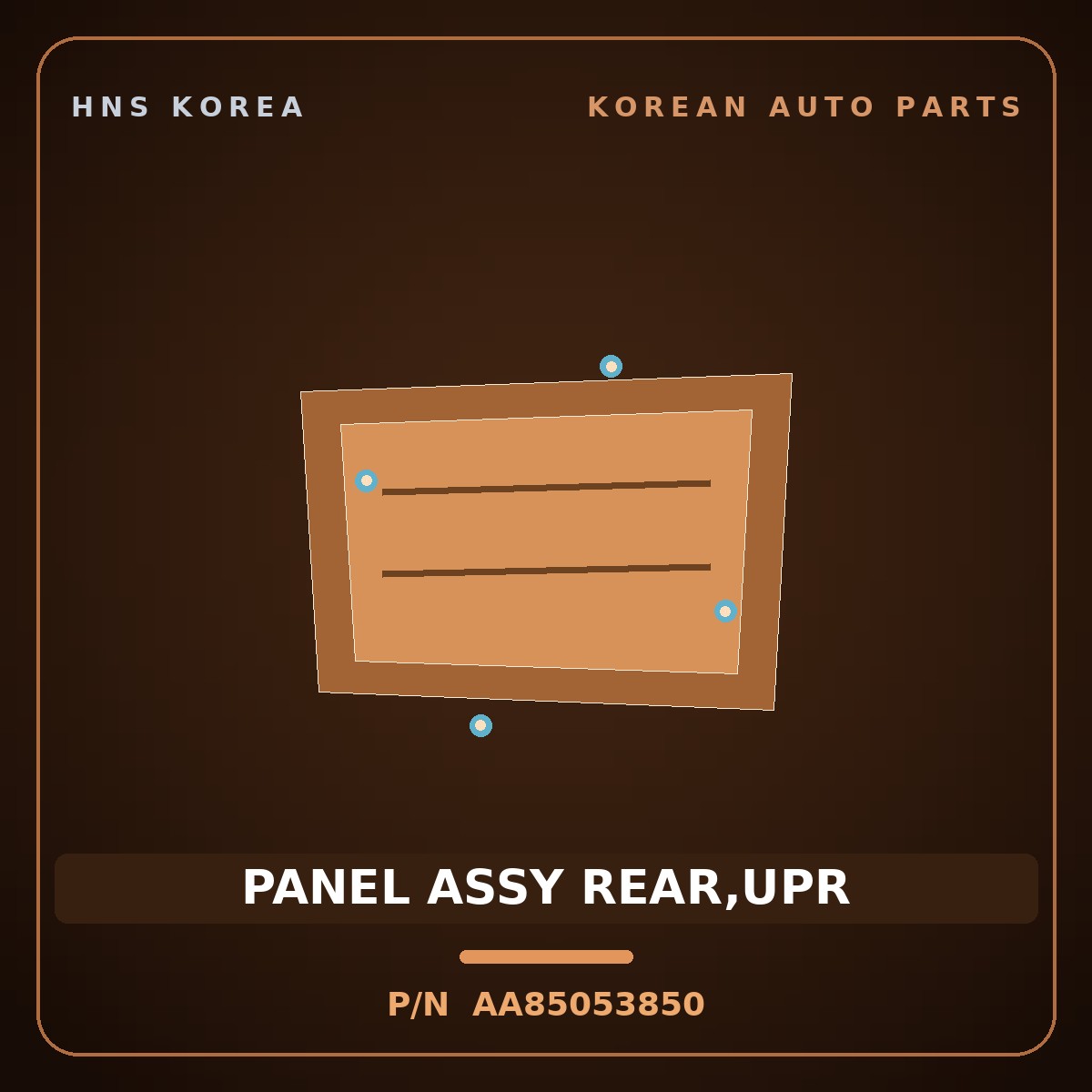 Genuine Mobis PANEL ASSY REAR,UPR AA85053850 for Power Combi 1998 HNS Parts Korea
