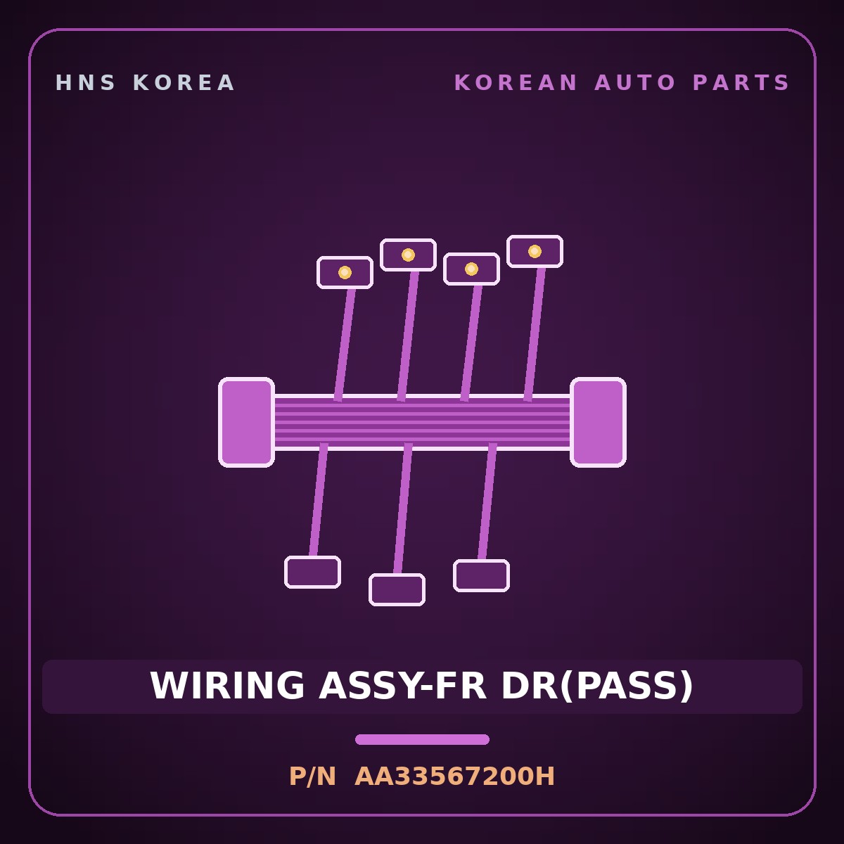 Genuine Mobis WIRING ASSY-FR DR(PASS) AA33567200H for Retona 1999 HNS Parts Korea