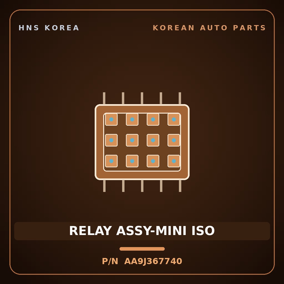 Genuine Mobis RELAY ASSY-MINI ISO AA9J367740 for Granbird 2001 HNS Parts Korea