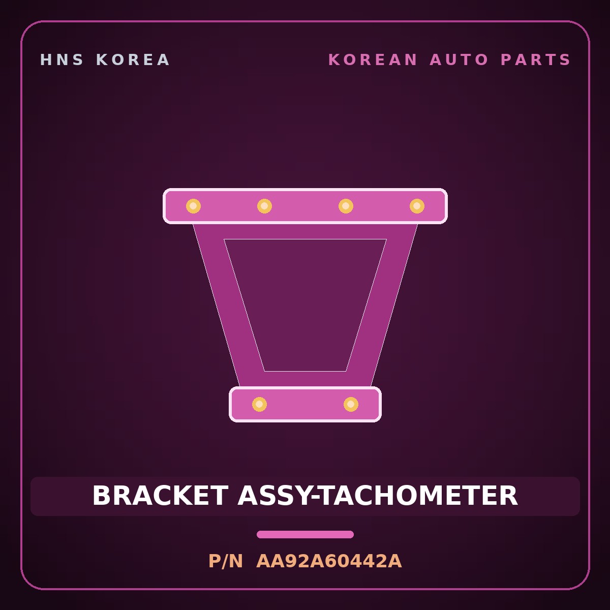 Genuine Mobis BRACKET ASSY-TACHOMETER AA92A60442A for Granbird 2001 HNS Parts Korea