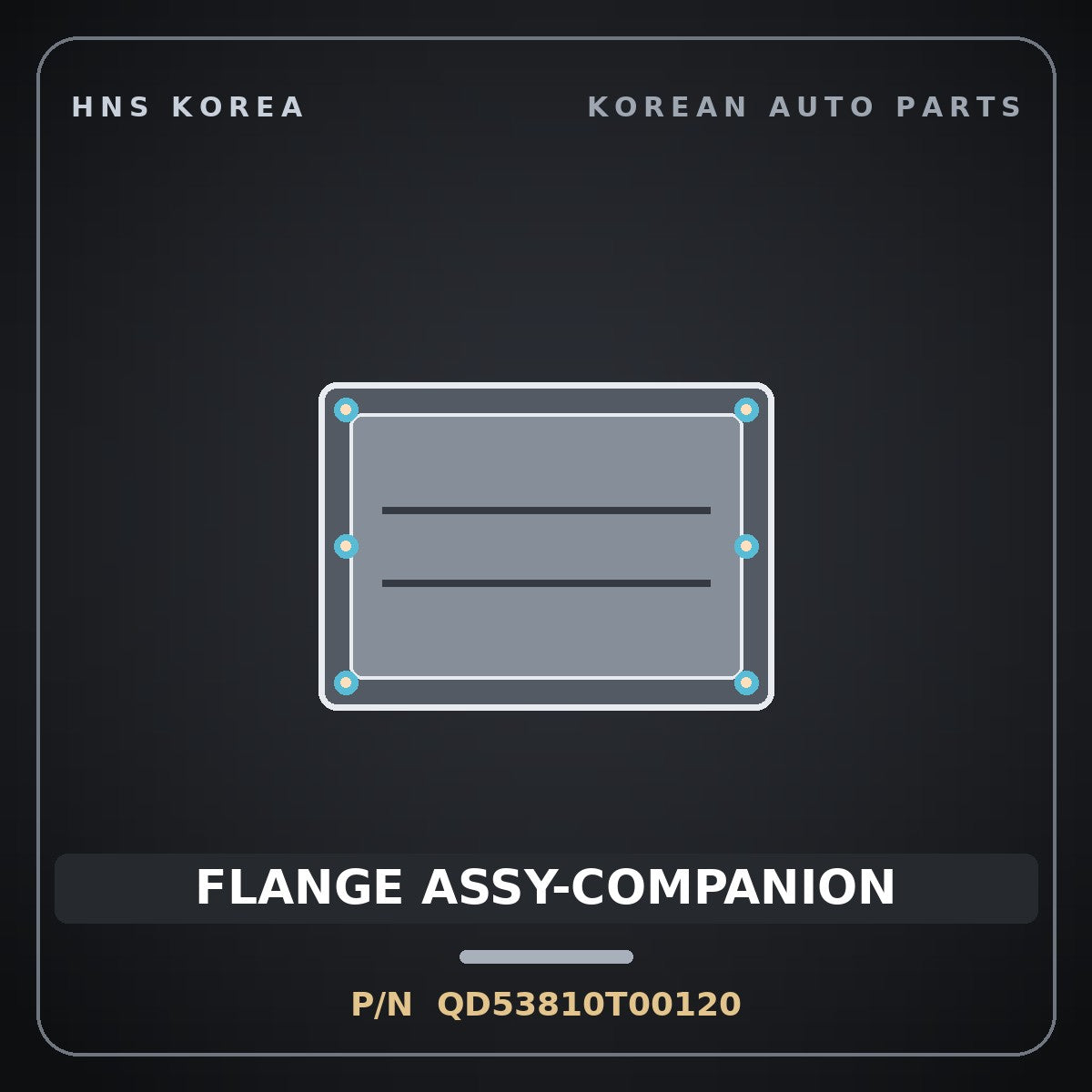 Genuine Mobis FLANGE ASSY-COMPANION QD53810T00120 for Trago 2013 HNS Parts Korea
