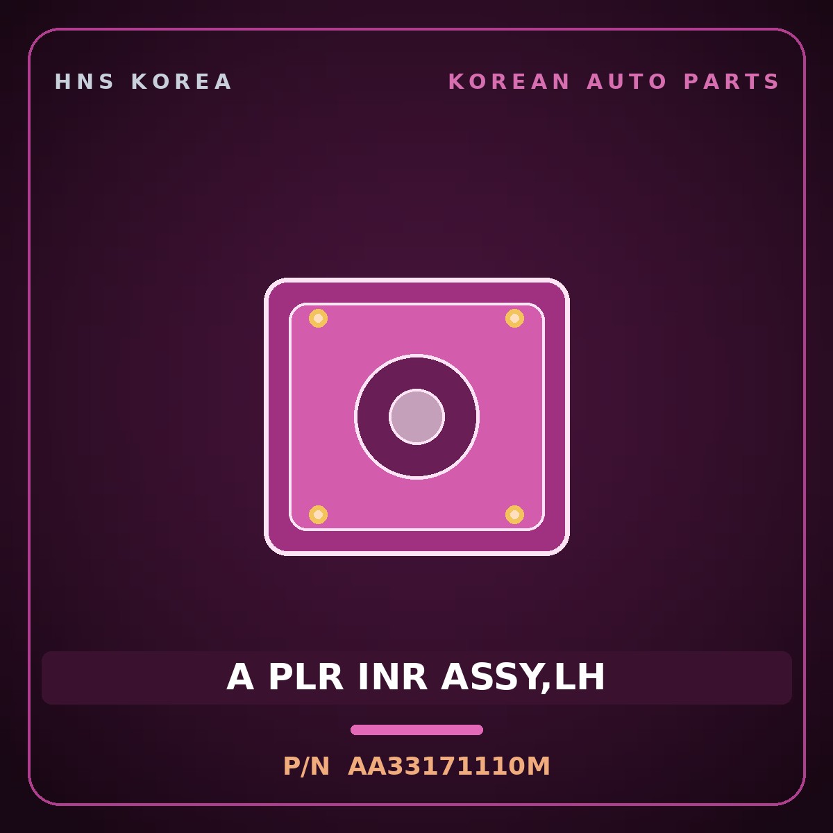 Genuine Mobis A PLR INR ASSY,LH AA33171110M for Retona 1999 HNS Parts Korea