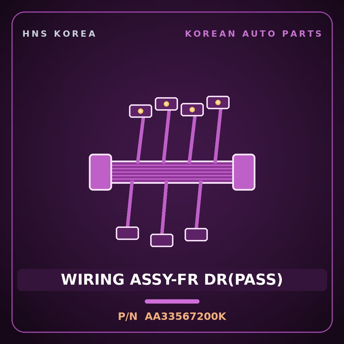 Genuine Mobis WIRING ASSY-FR DR(PASS) AA33567200K for Retona 1999 HNS Parts Korea
