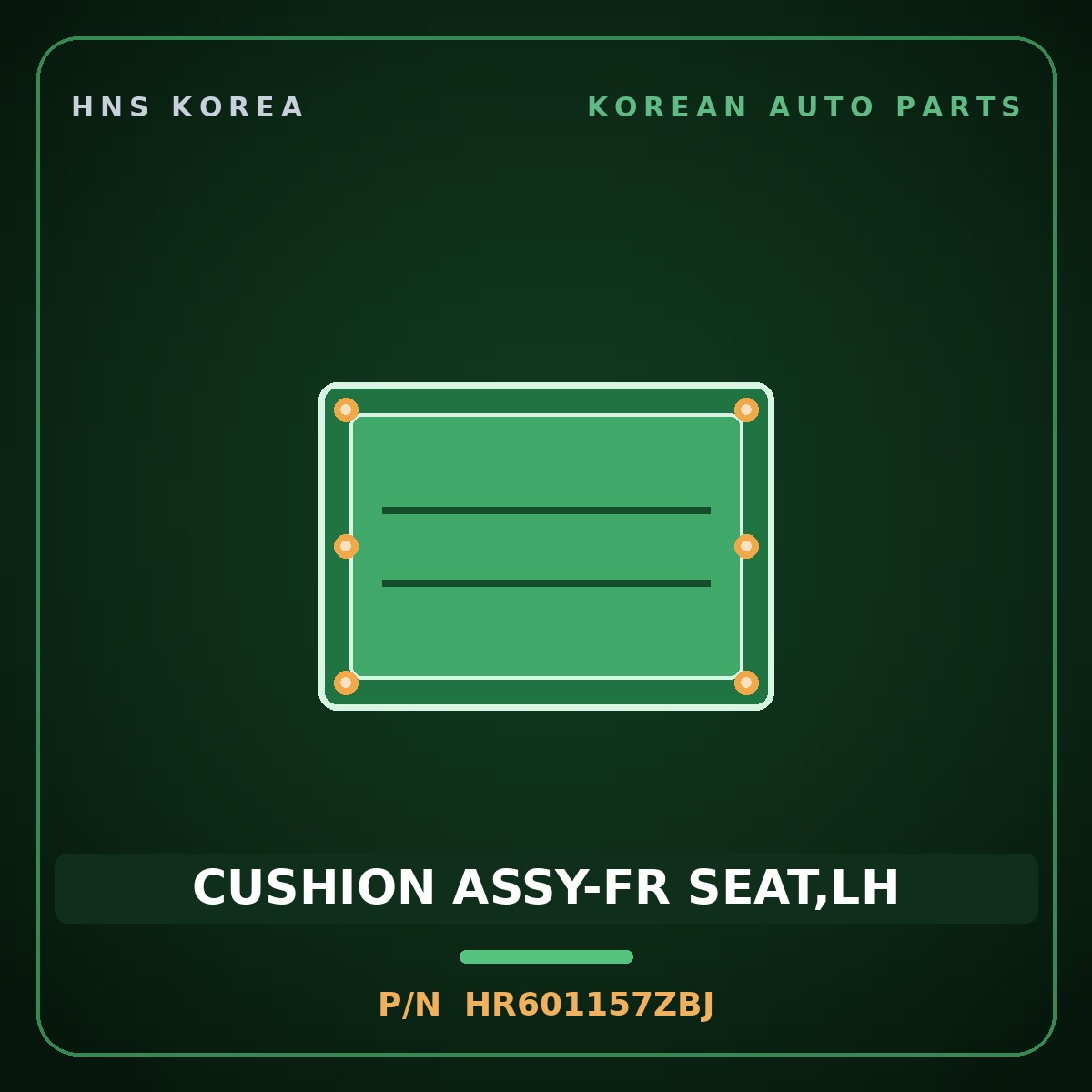 Genuine Mobis CUSHION ASSY-FR SEAT,LH HR601157ZBJ for Galloper 1990 HNS Parts Korea