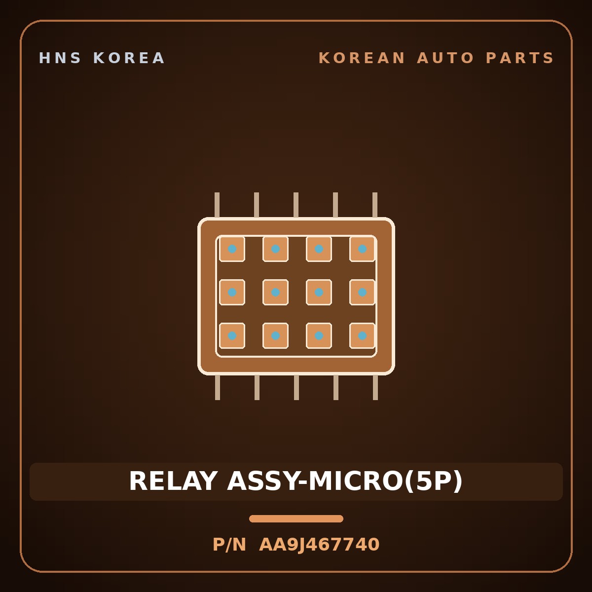 Genuine Mobis RELAY ASSY-MICRO(5P) AA9J467740 for Granbird 1998 HNS Parts Korea