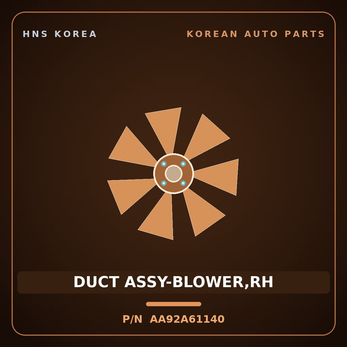 Genuine Mobis DUCT ASSY-BLOWER,RH AA92A61140 for Granbird 2001 HNS Parts Korea