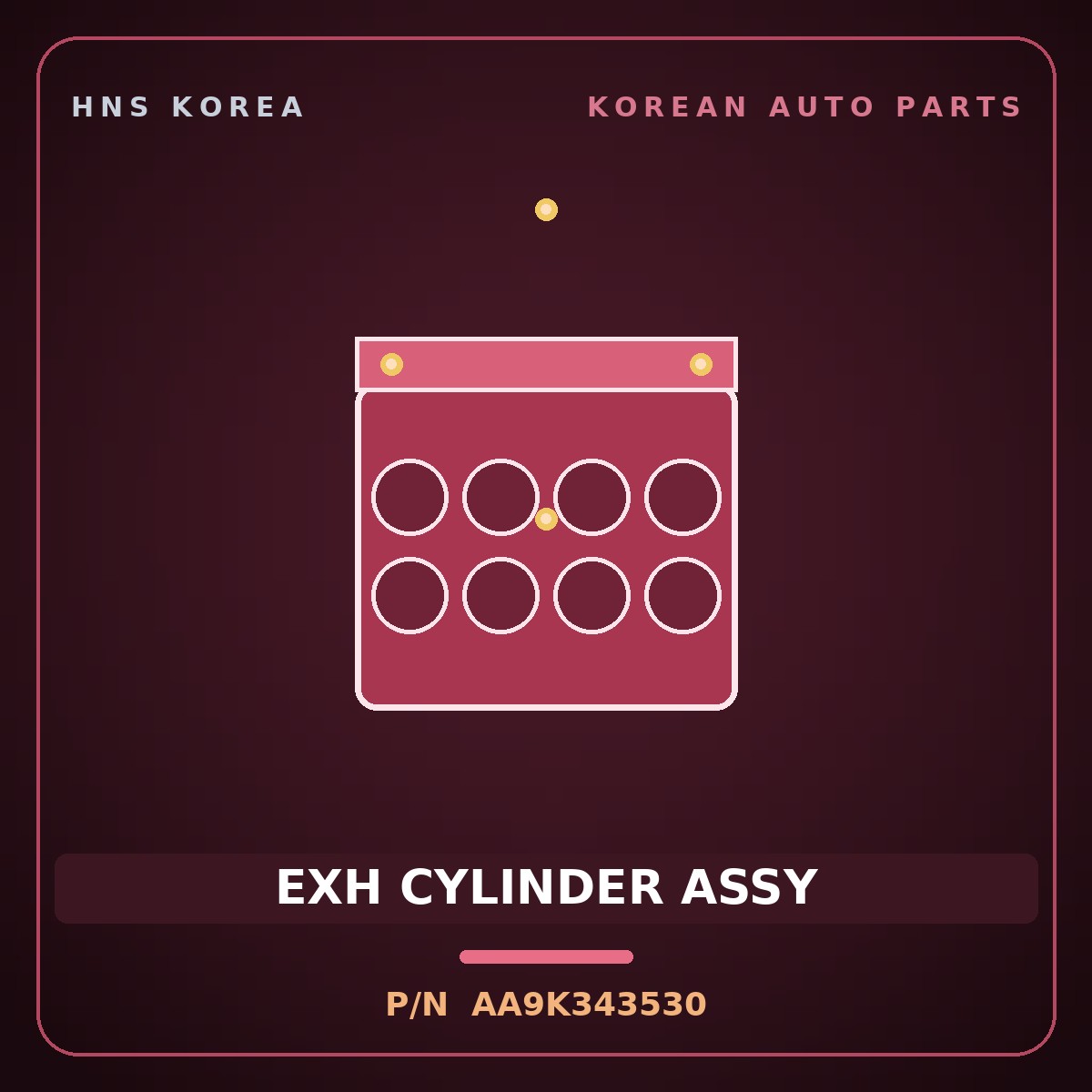 Genuine Mobis EXH CYLINDER ASSY AA9K343530 for Granbird 2001 HNS Parts Korea